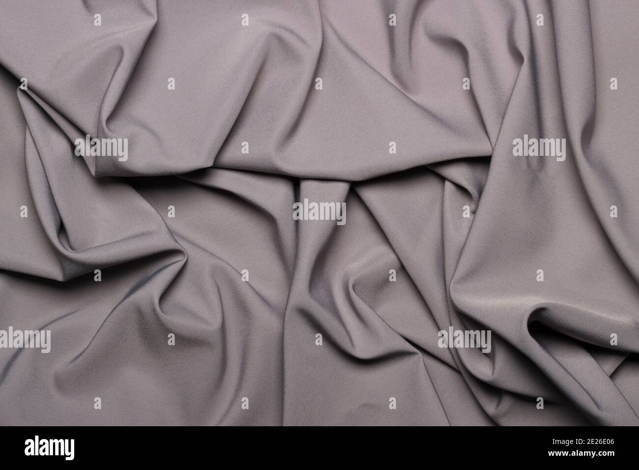 Crumpled gray fabric as background close up Stock Photo