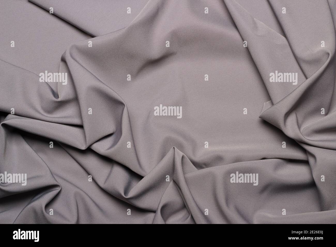 Crumpled gray fabric as background close up Stock Photo