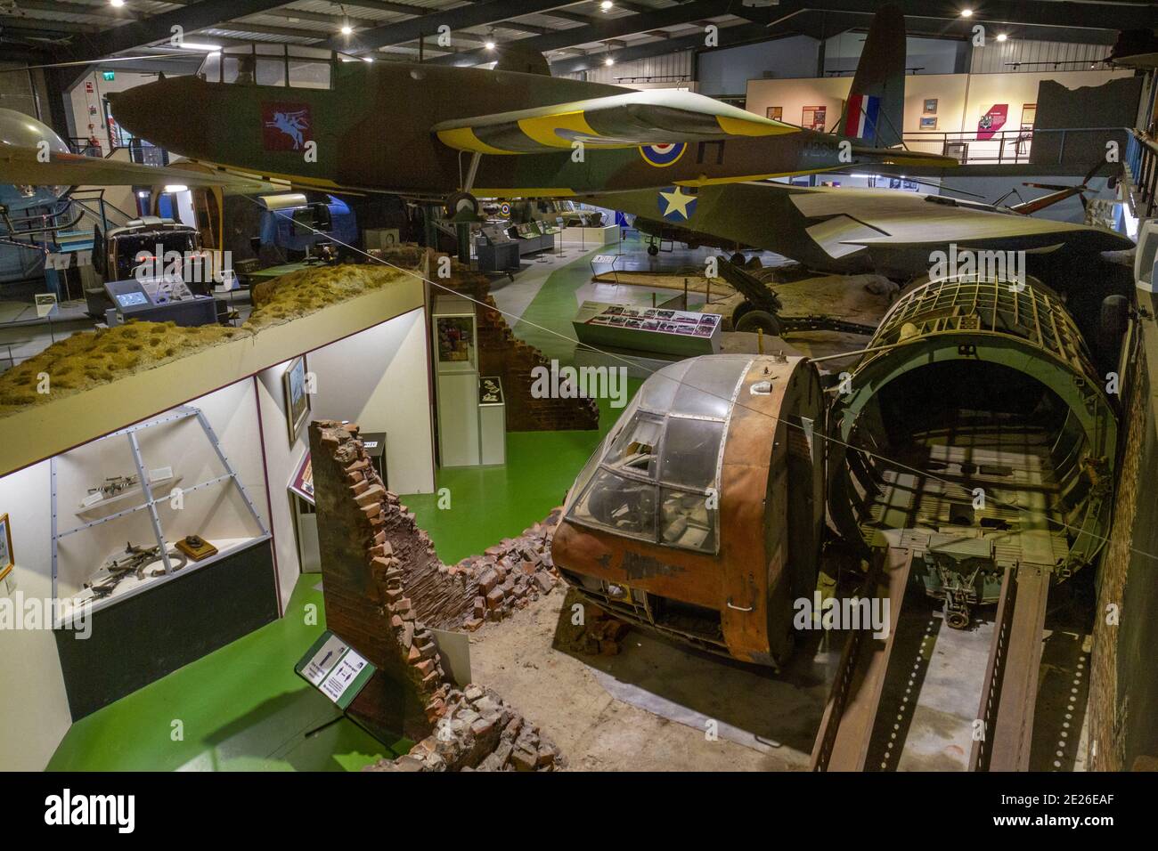 Glider plane displays at the Army Flying Museum, a Military Aviation Museum in Stockbridge, Hampshire, UK. Stock Photo