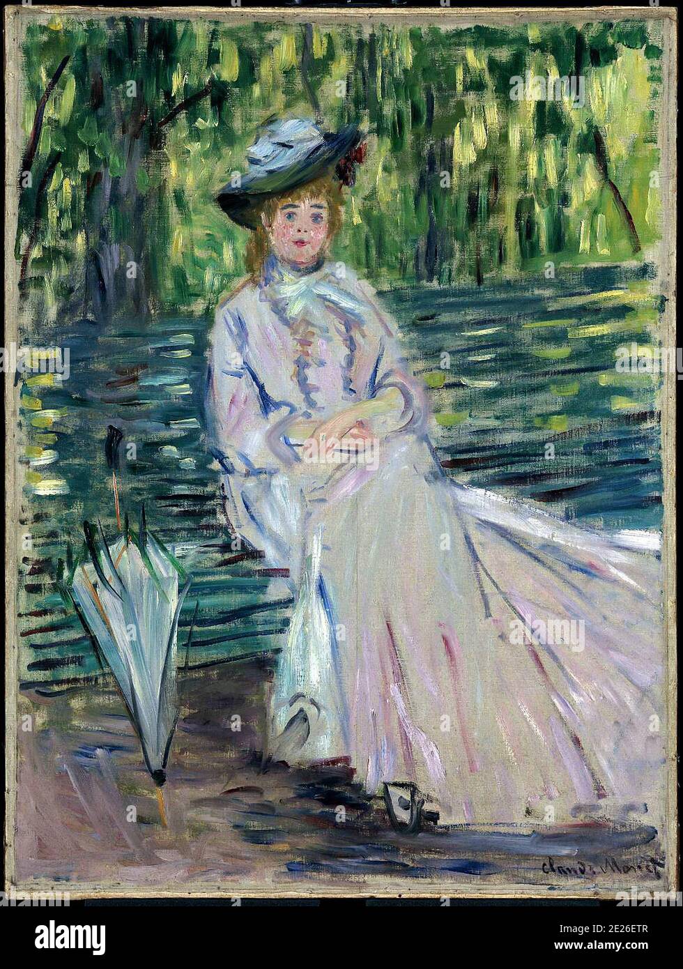 Woman Seated on a Bench c.1874 Claude Monet 1840-1926 Presented by the Art Fund 1926 http://www.tate.org.uk/art/work/N04184 Stock Photo