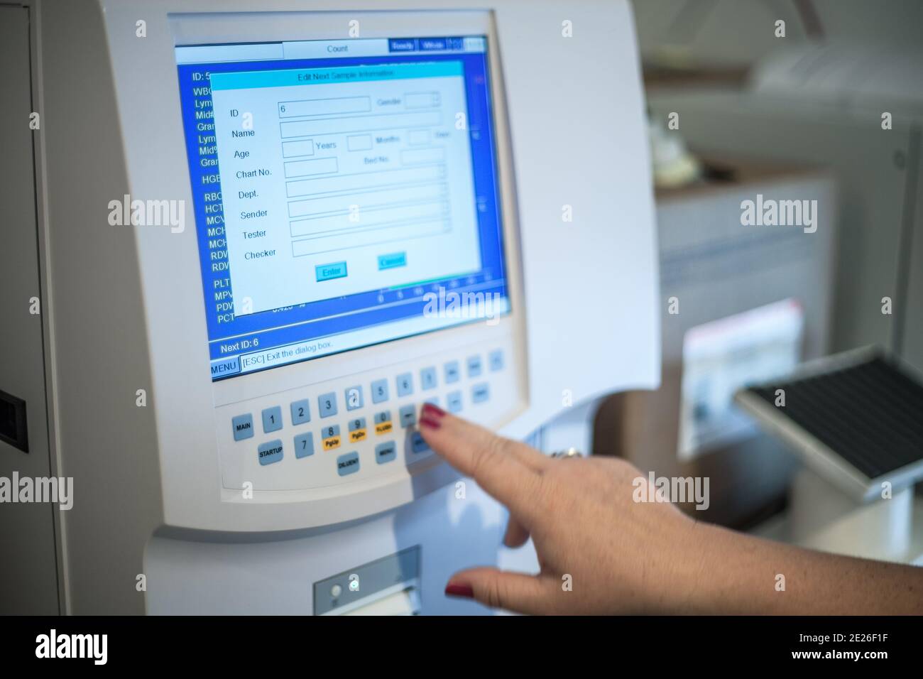 Selective focus shot of a female doctor adjusting the CBC
