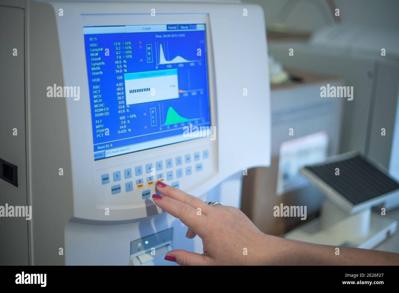 Selective focus shot of a female doctor adjusting the CBC