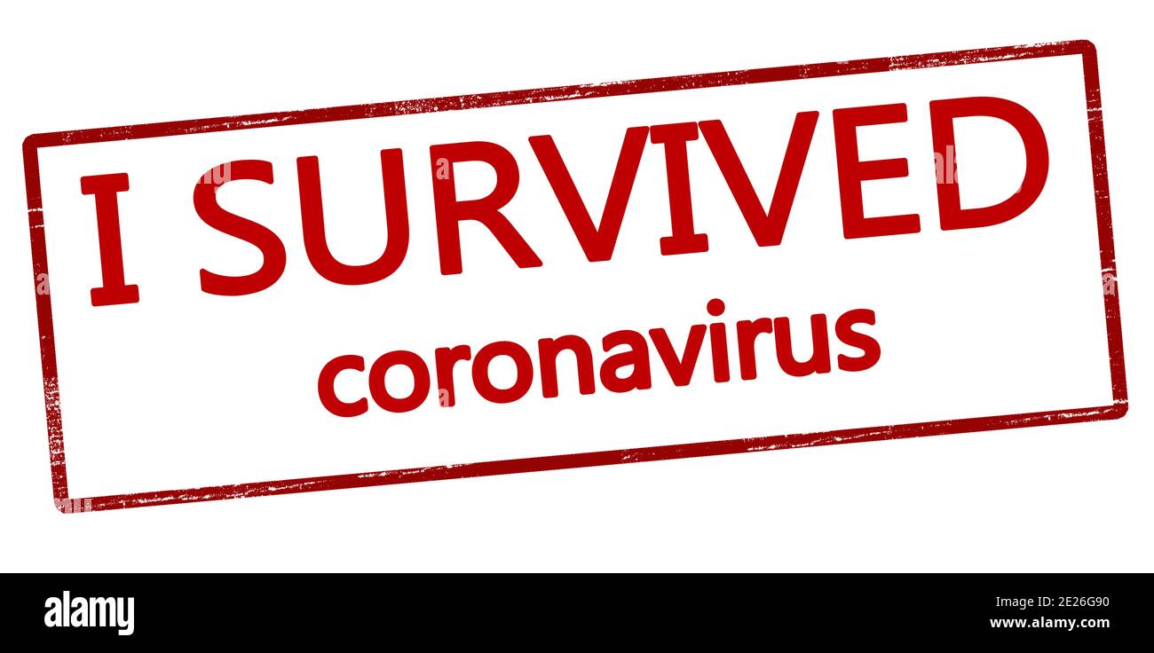 Rubber stamp with text i survived coronavirus inside, vector illustration Stock Photo