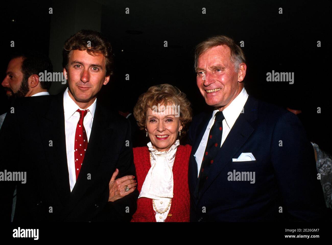 Charlton Heston With Martha Scott And His Son Fraser Heston Credit