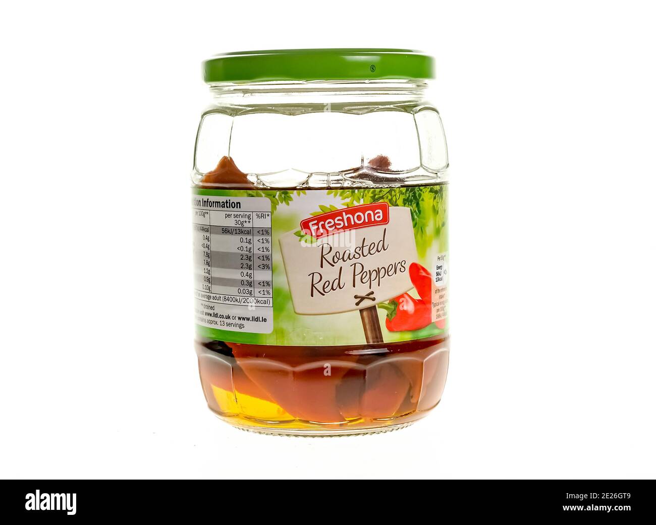 Norwich, Norfolk, UK – December 20 2020. An illustrative photo of a glass  jar of Freshona branded roasted red peppers in brine Stock Photo - Alamy