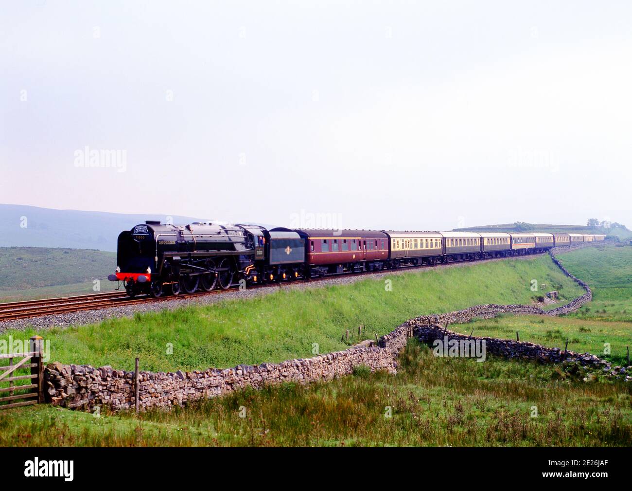 71000 Duke od Gloucester approaching Ais Gill, Settle to Carlsile railway, England Stock Photo