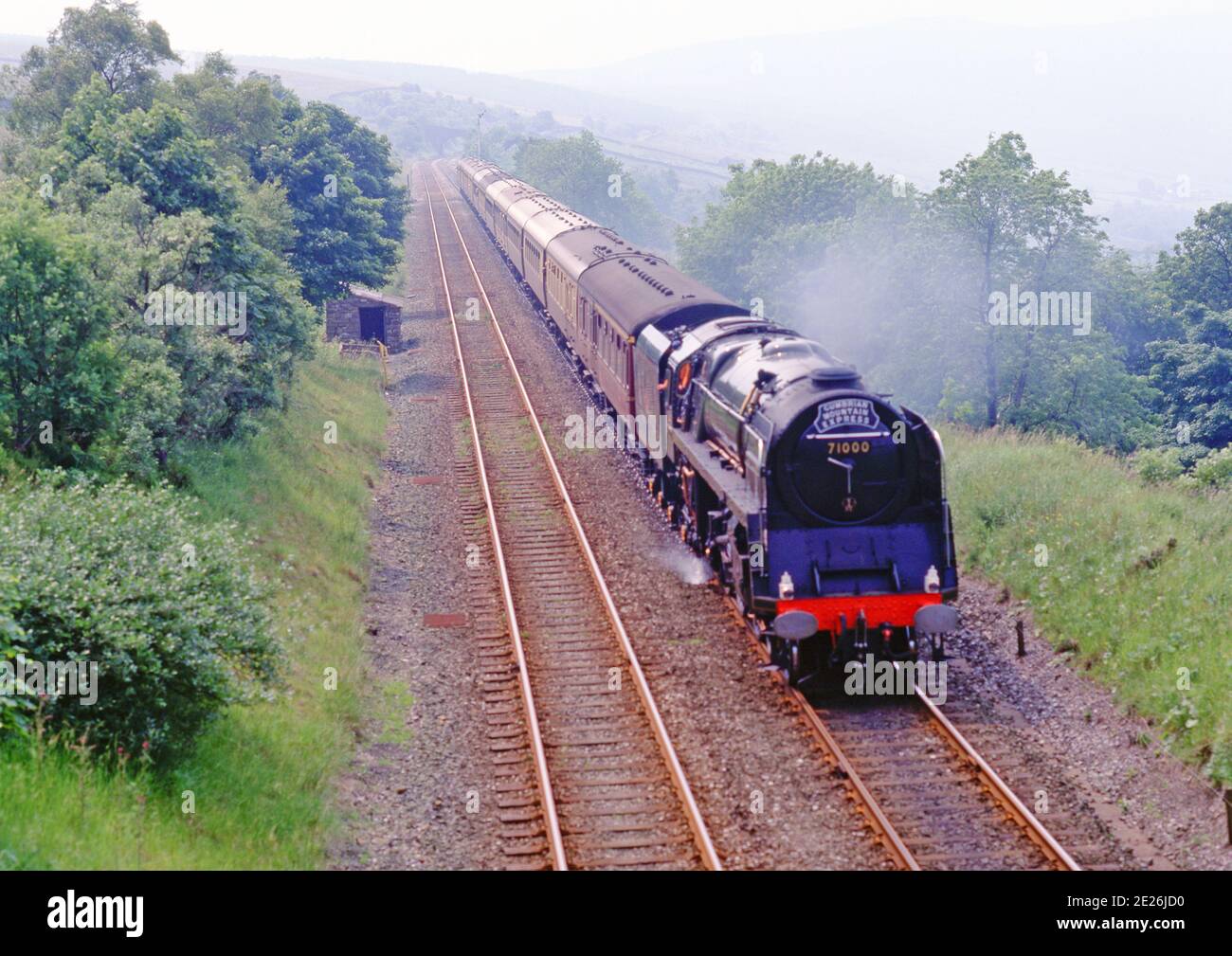 71000 Duke of Gloucester on the Settle to Carlisle railway, England Stock Photo