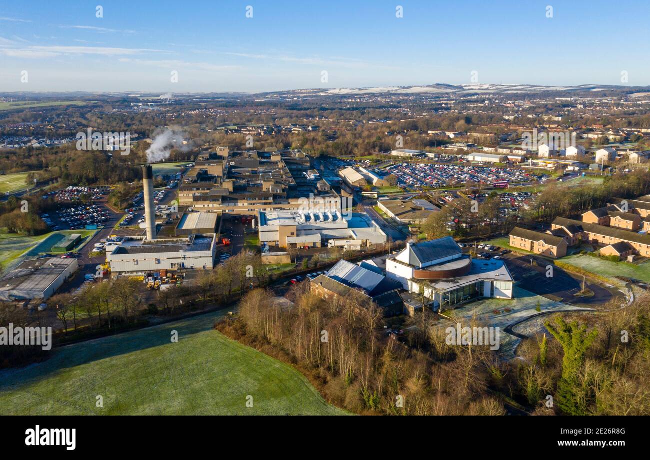 Aerial view of St John's Hospital, Howden,  Livingston, West Lothian. Stock Photo