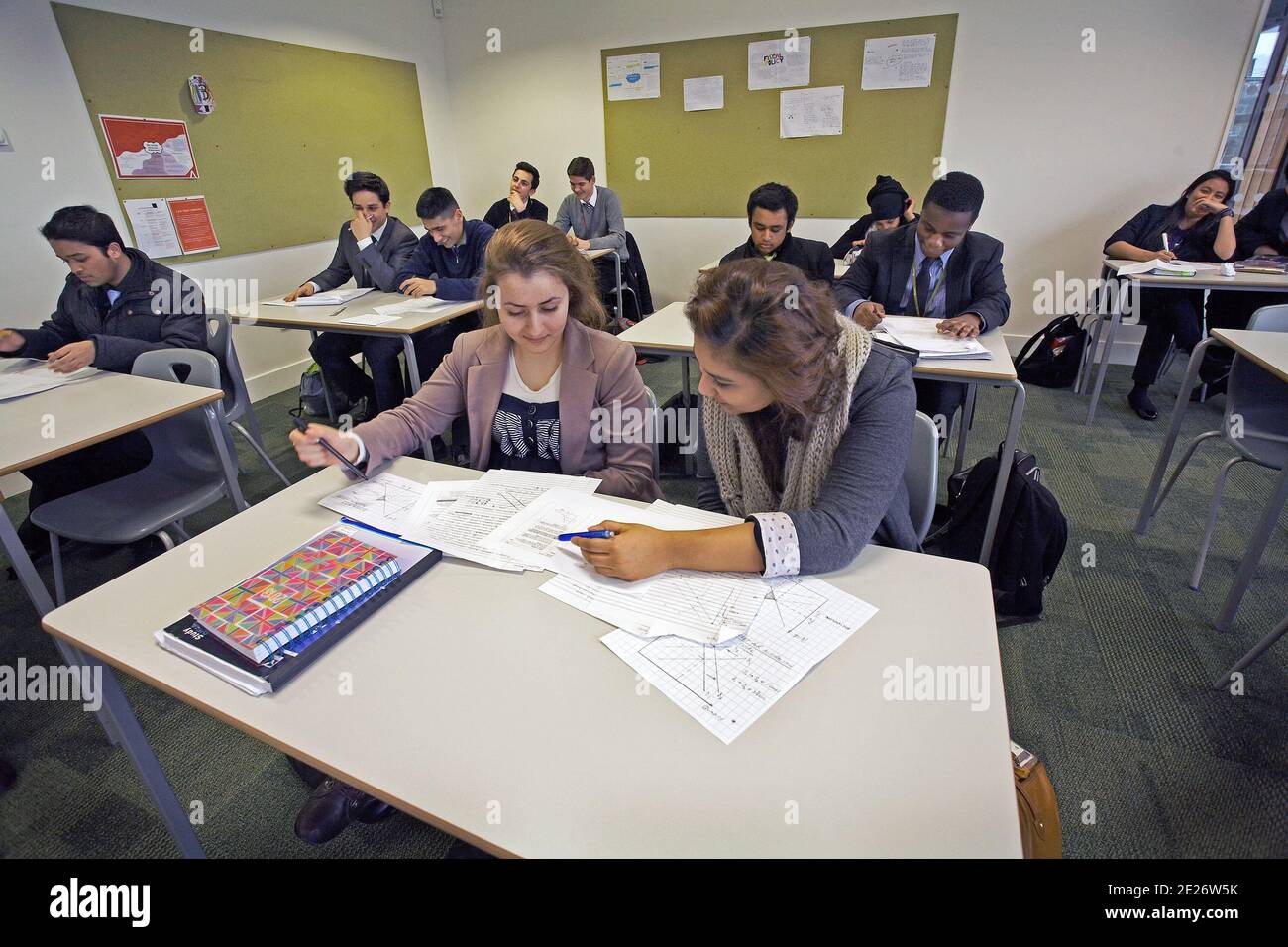 GREAT BRITAIN London Secondary School Students In The Classroom 