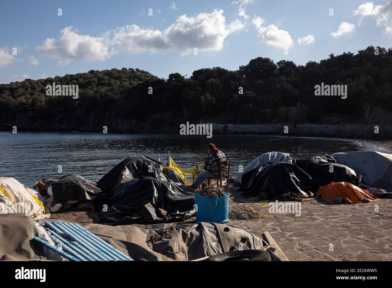 Skala Sikaminea, Lesbos Stock Photo