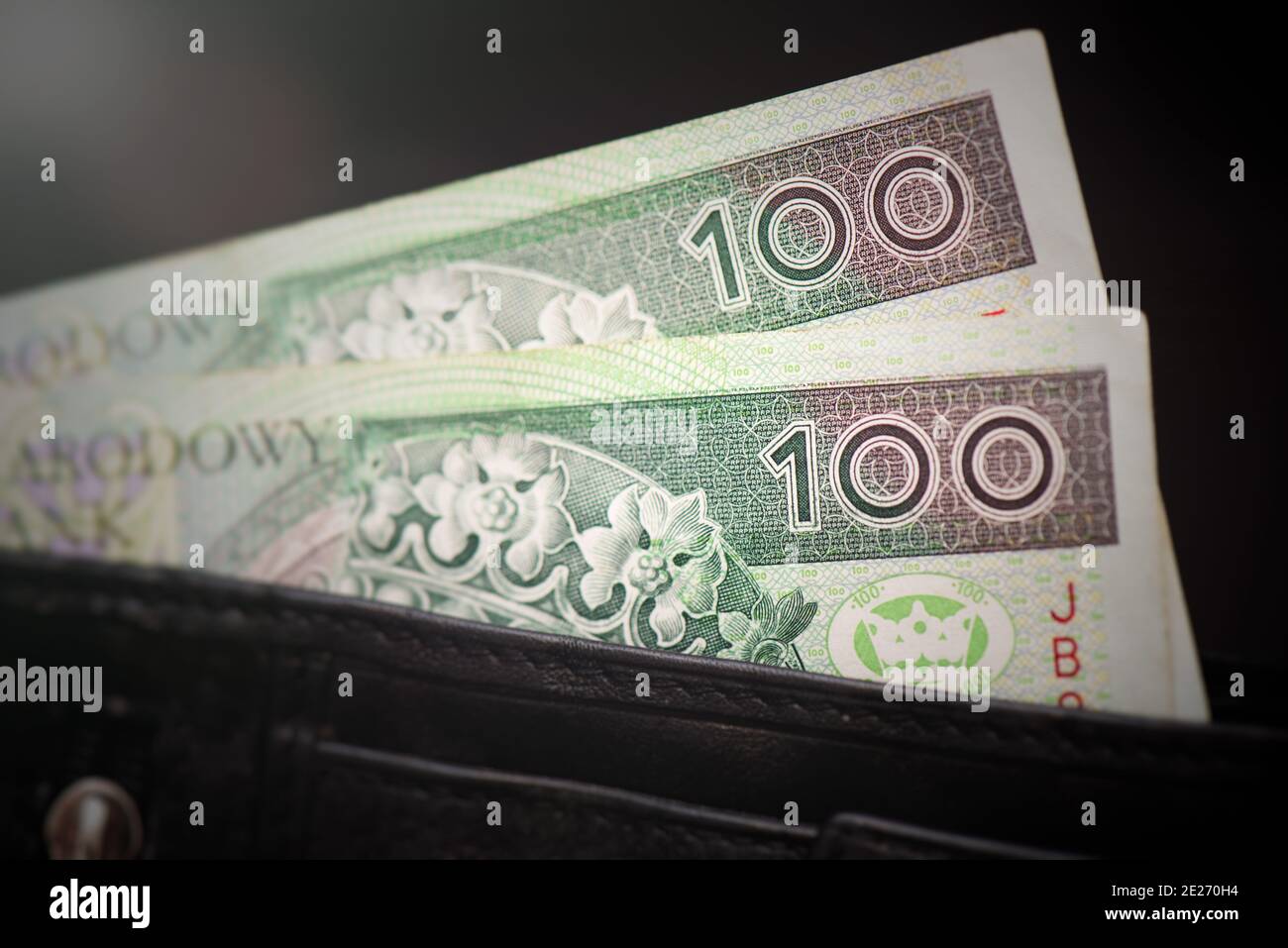 Polish banknotes in wallet close up. Budget and finance concept Stock ...