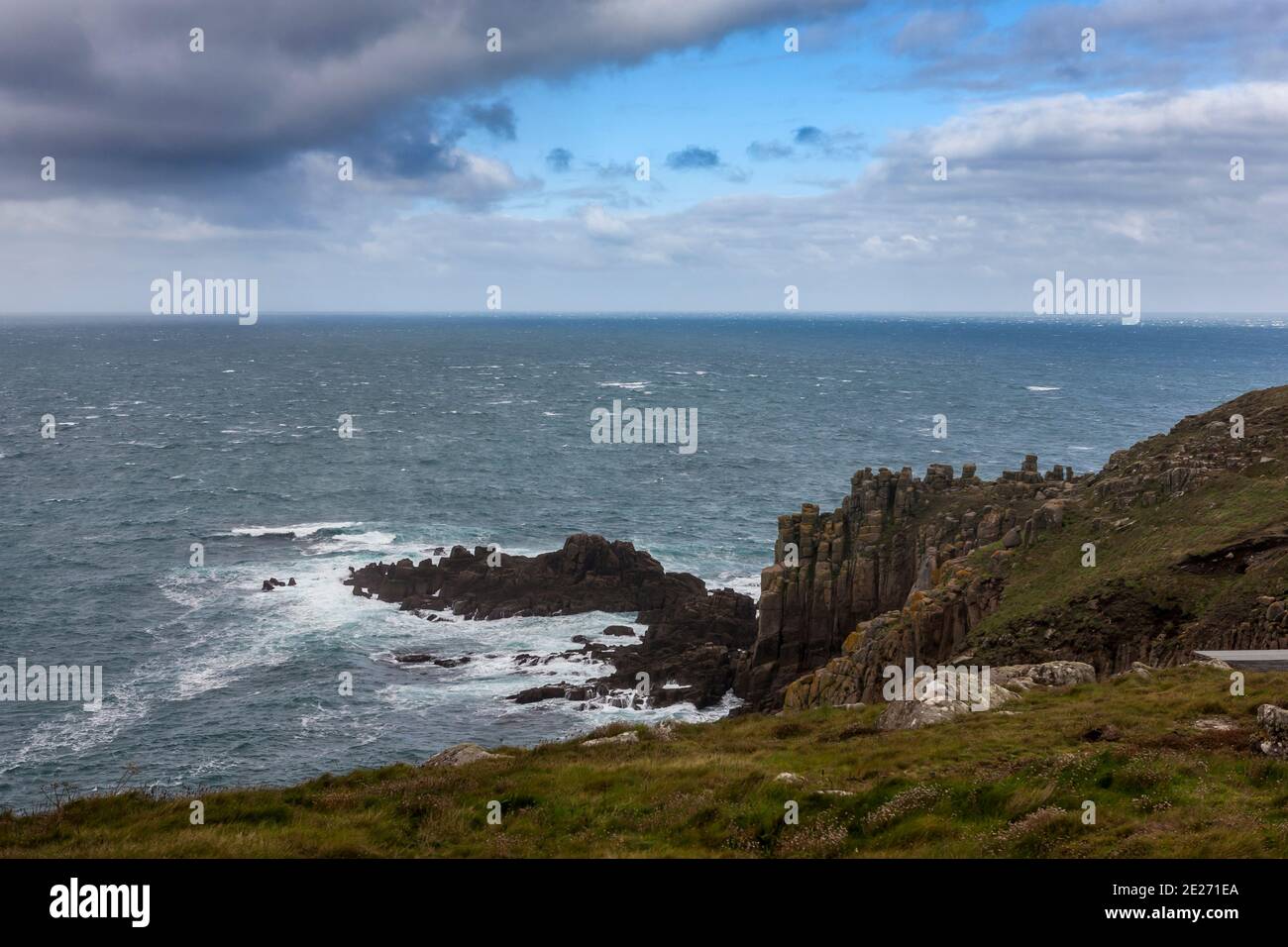 Storm clearing, Dr. Syntax's Head, Land's End, Cornwall, England, UK Stock Photo