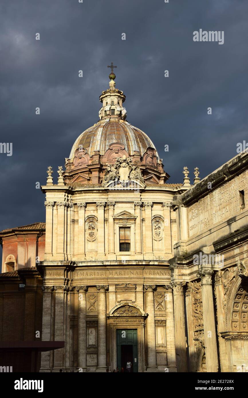Arch of Septimius Severus and Chiesa di San Guiseppe dei Falegnami a ...