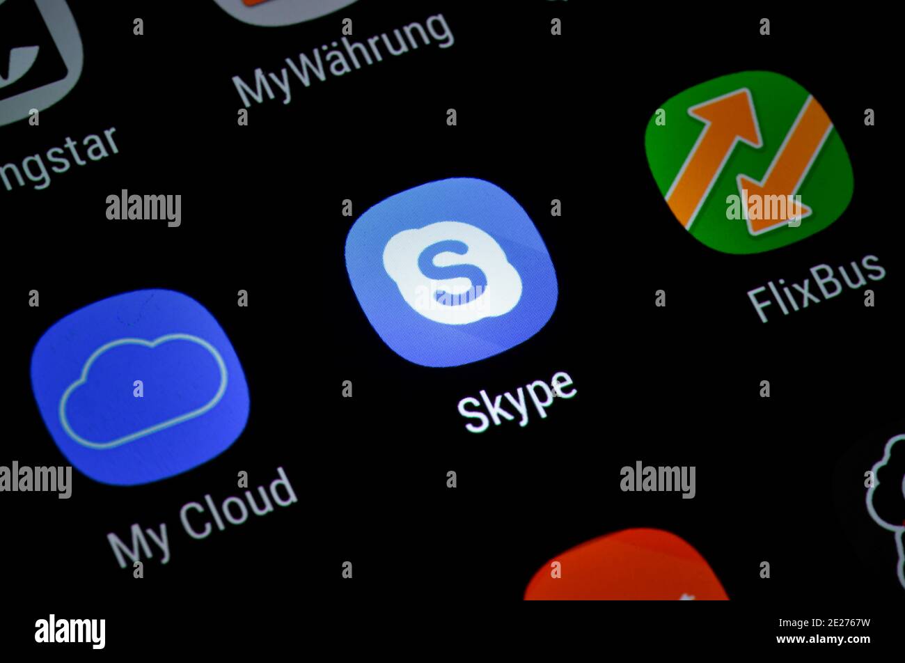 Smartphone, Display, App, Skype Stock Photo Alamy