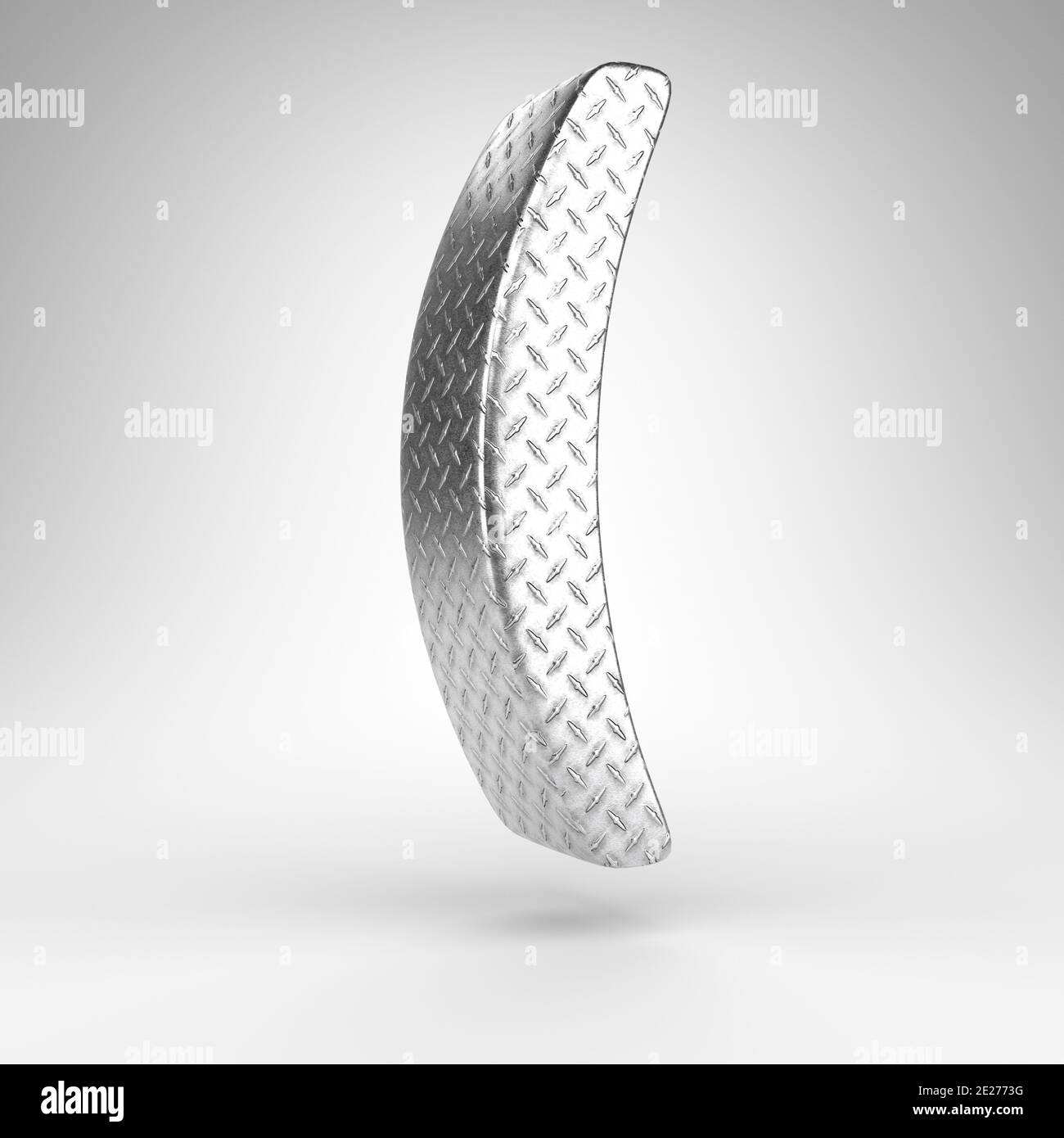 Left round bracket symbol on white background. Aluminium 3D rendered