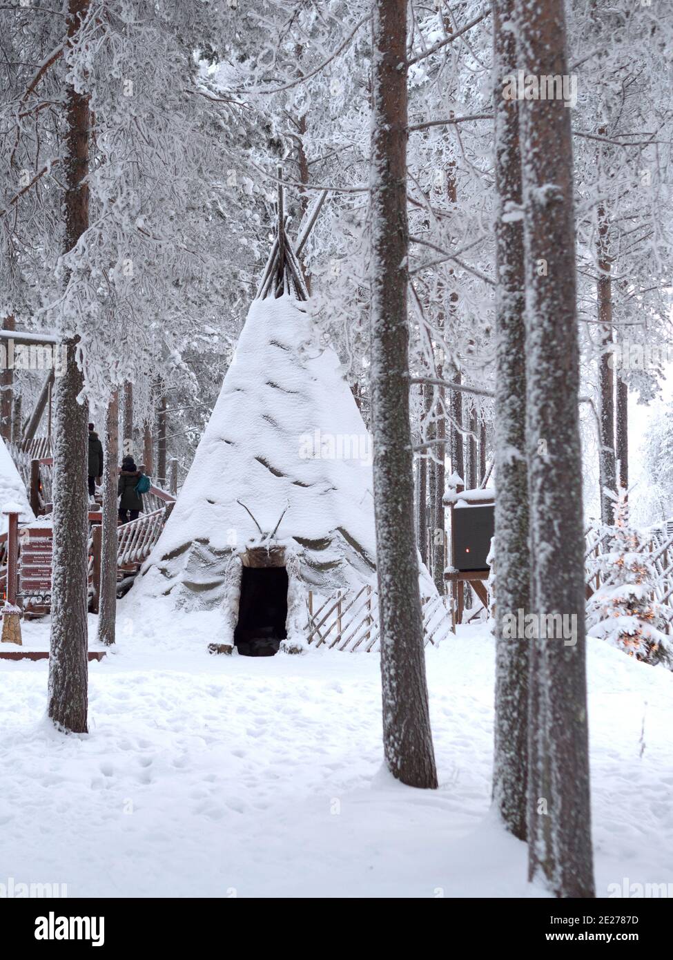 Snow kota. Traditional Lapland house. Lapland plague. Stock Photo