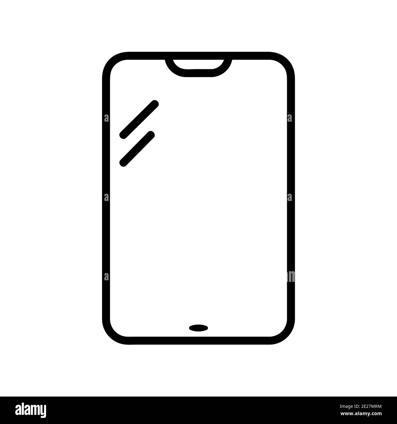 smartphone or mobile device icon. Isolated on white background. Simple ...