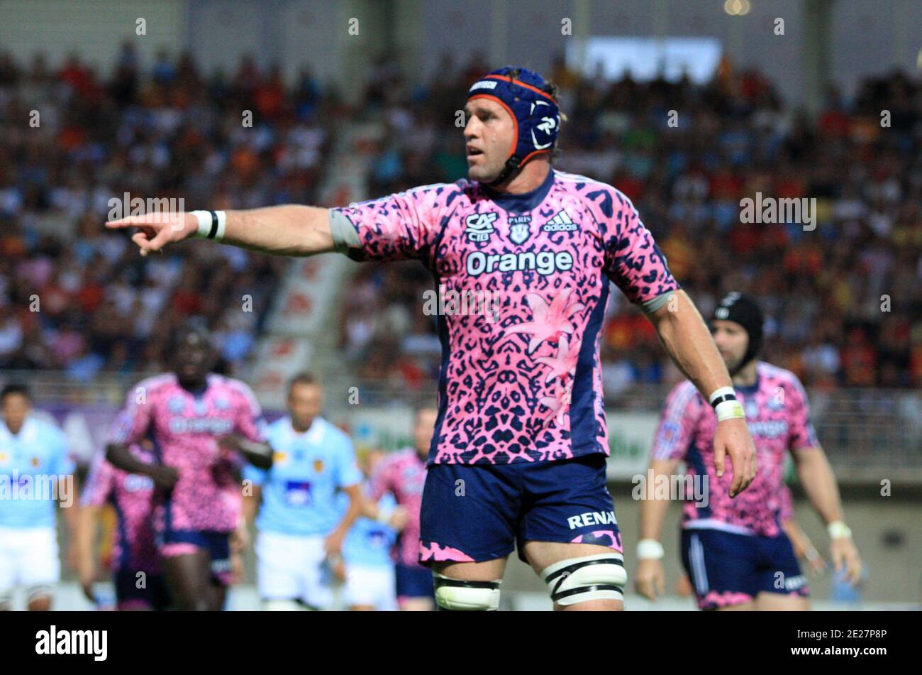 Stade Francais' coach Anton Van Zyl during French Friendly rugby match, USAP  vs Stade Francais at Aime Giral stadium in Perpignan, France on August 18,  2011. Perpignan won 21-8. Photo by Michel