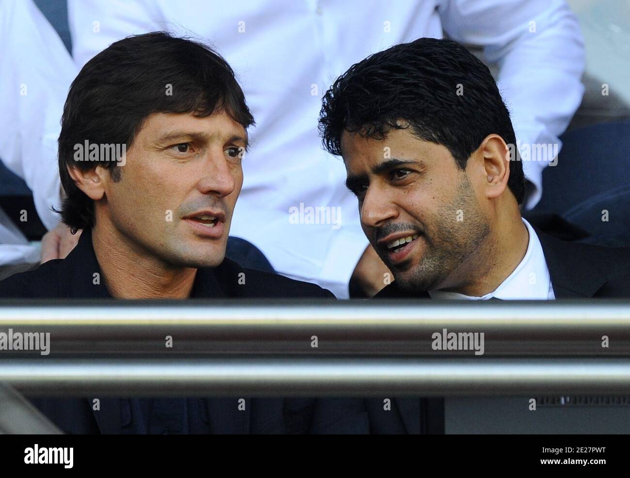 PSG' Sport Director Leonardo and PSG's President of the Council Nasser