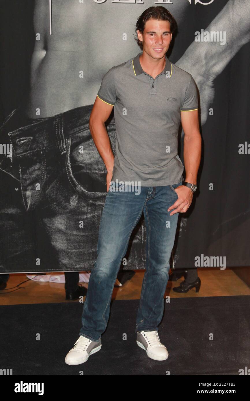 Rafael Nadal reveals his new ad campaign for Armani Jeans in Macy's Herald  Square in New York City, NY, USA on August 25, 2011. Photo by Elizabeth  Pantaleo/ABACAPRESS.COM Stock Photo - Alamy