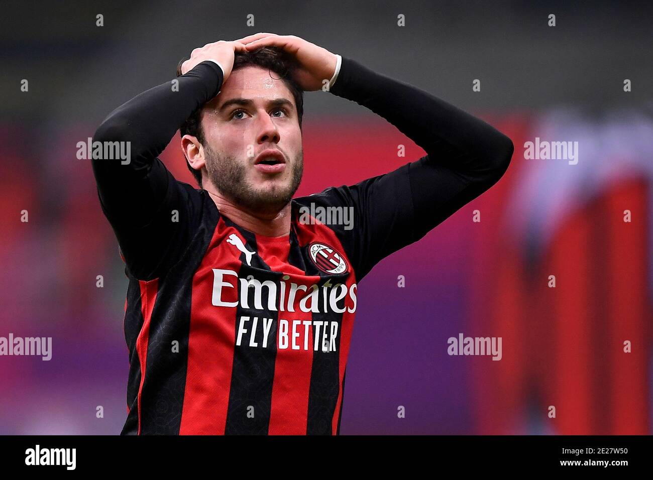 Milan Italy 12th Jan 2021 Milan Italy January 12 2021 Davide Calabria Of Ac Milan Looks 7424