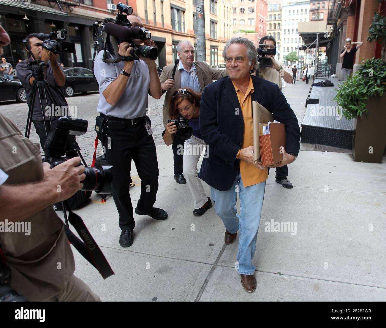 Dominique Strauss-Kahn's attorney Benjamin Brafman arrives at the townhouse in Tribeca, New York, NY on September 1, 2011. Photo by Charles Guerin/ABACAPRESS.COM Stock Photo