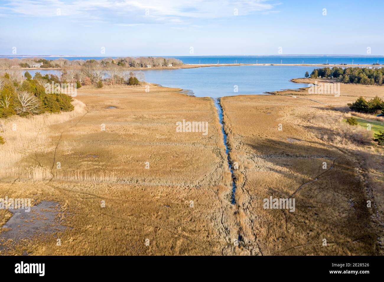Aerial image of Acabonac Harbor and Gardiners Bay, East Hampton, NY