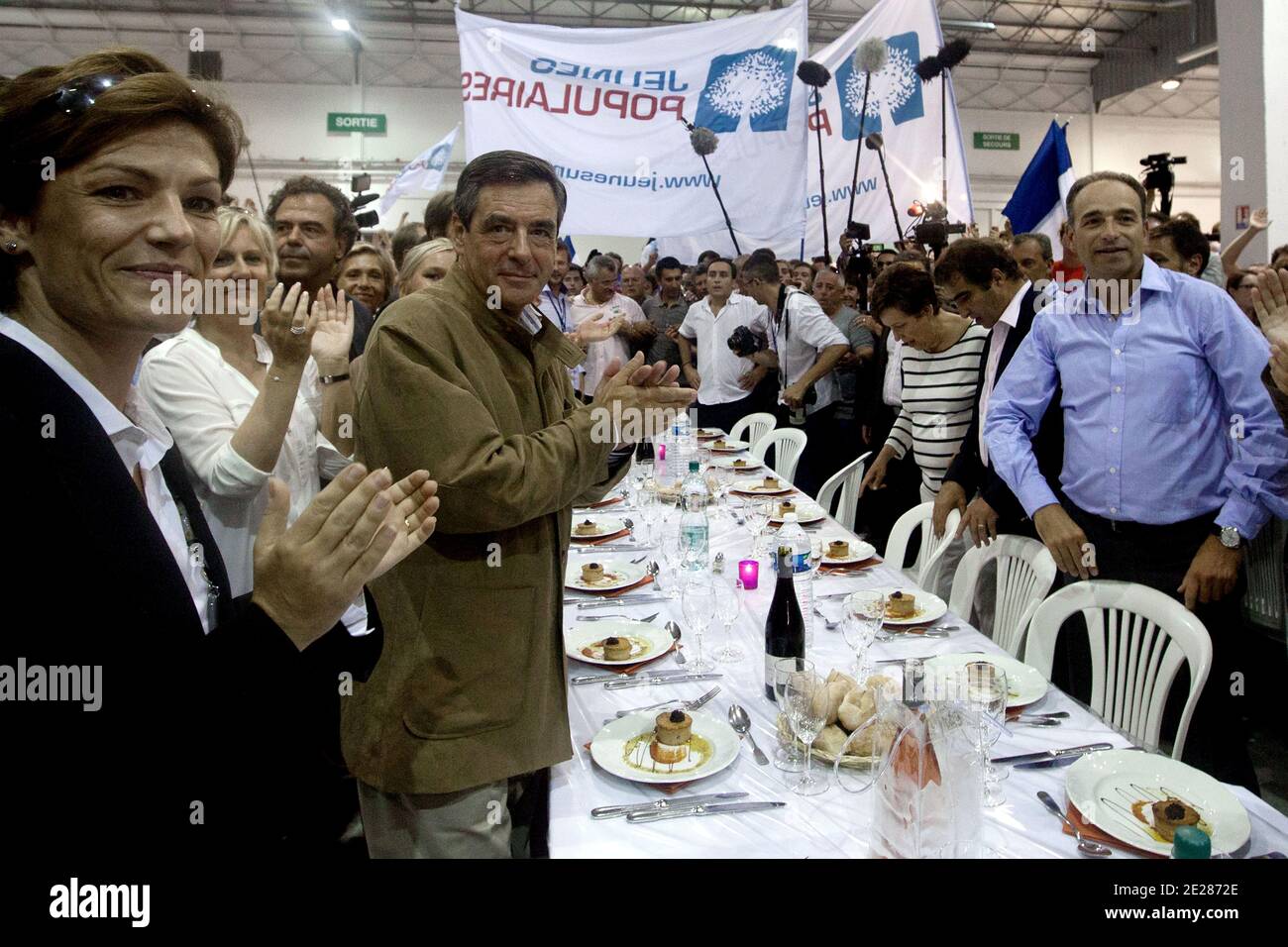 French prime minister, Francois Fillon and UMP right wing party general ...