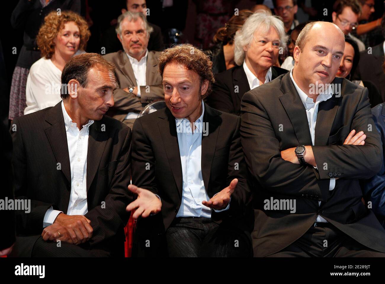 Eric Zemmour, Stephane Bern and Vincent Parizot attend RTL press  conference, new season 2011-2012, at RTL radio station, in Paris, France,  on september 06, 2011. Photo by Caroline Doutre/ABACAPRESS.COM Stock Photo  - Alamy