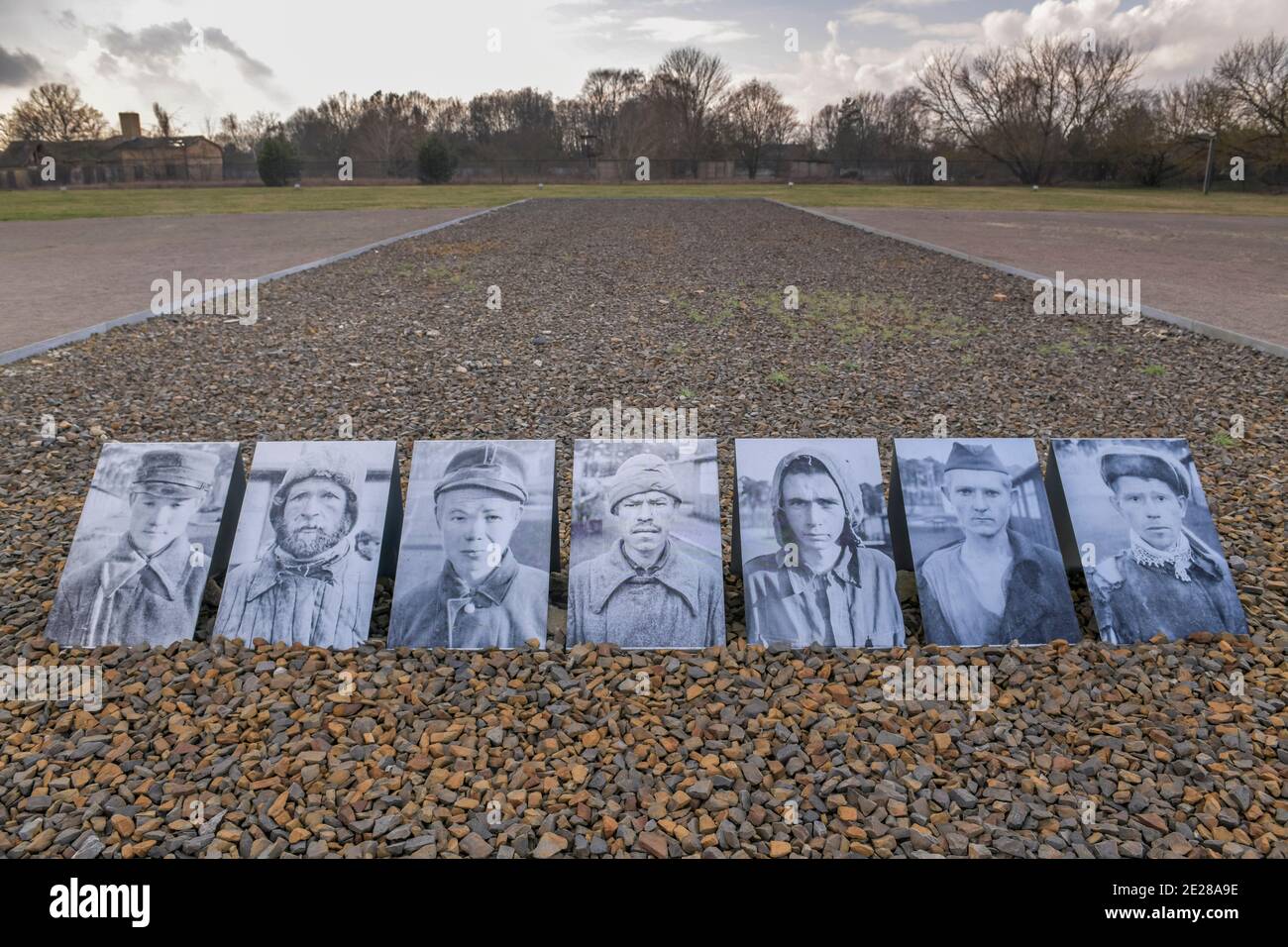 Fotos sowjetischer Gefangener, Gedenkstätte und Museum Konzentrationslager Sachsenhausen, Oranienburg, Landkreis Oberhavel, Brandenburg, Deutschland Stock Photo