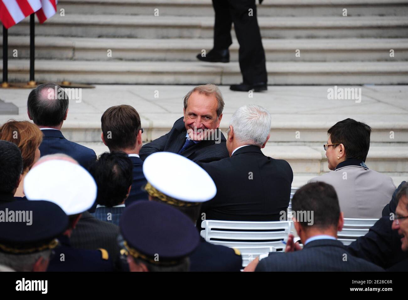 French Defence Minister Gerard Longuet is pictured during the celebration of 10th Anniversary of the September 11 at US Embassy in Paris, France on September 9, 2011. Photo by Mousse/ABACAPRESS.COM Stock Photo