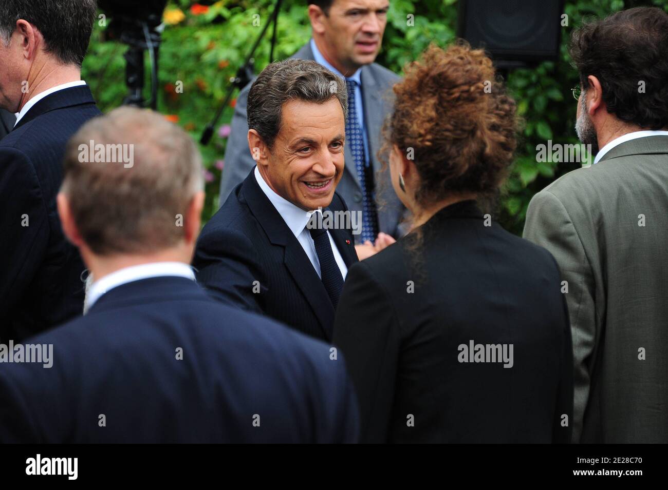 French President Nicolas Sarkozy is pictured during the celebration of 10th Anniversary of the September 11 at US Embassy in Paris, France on September 9, 2011. Photo by Mousse/ABACAPRESS.COM Stock Photo