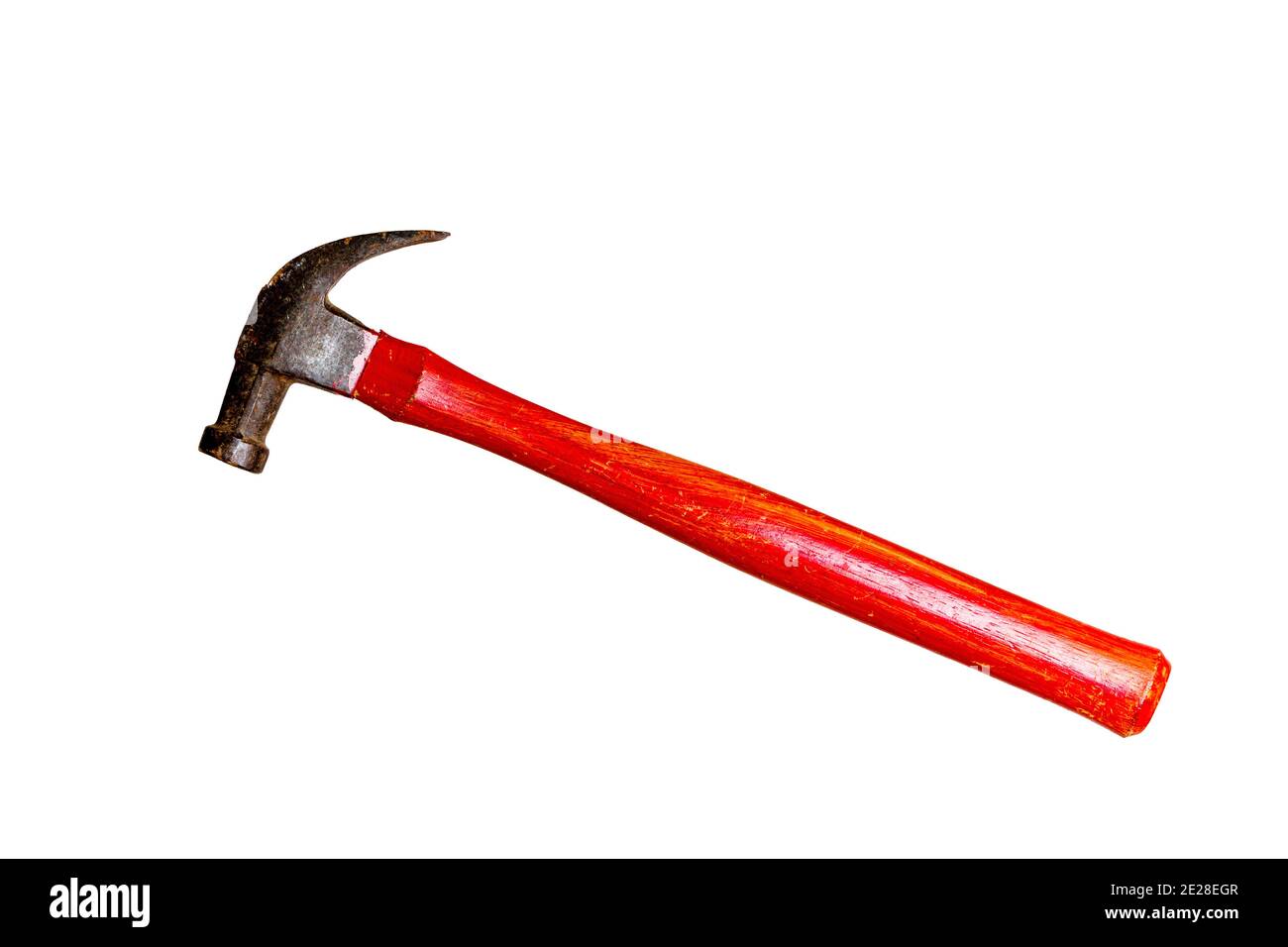 Antique claw hammer on a white background Stock Photo