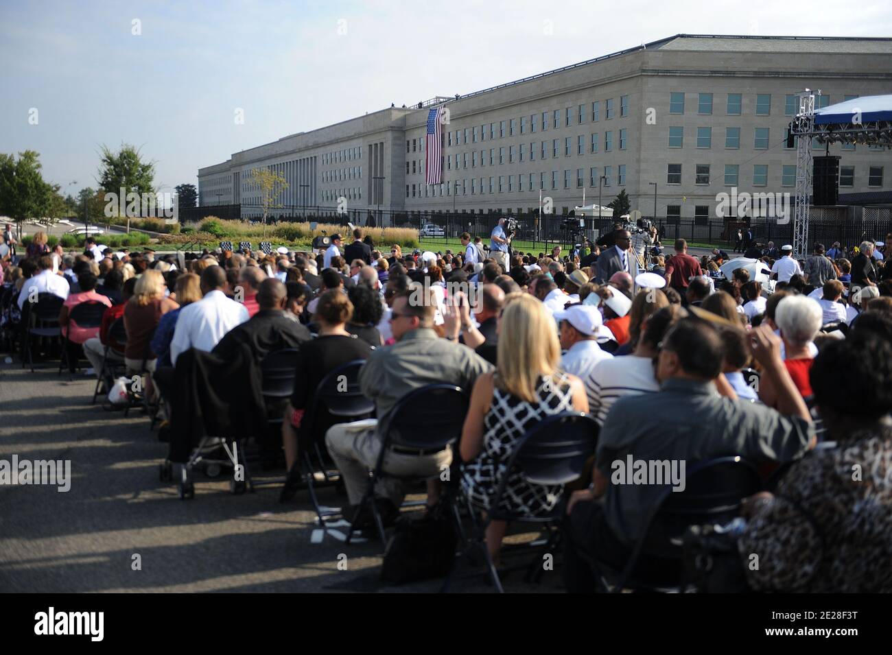 The Pentagon commemorates the 10th anniversary of 9/11 2001 terrorist attacks on September 11, 2011 in Arlington, VA, USA,. Photo by Olivier Douliery/ABACAPRESS.COM Stock Photo