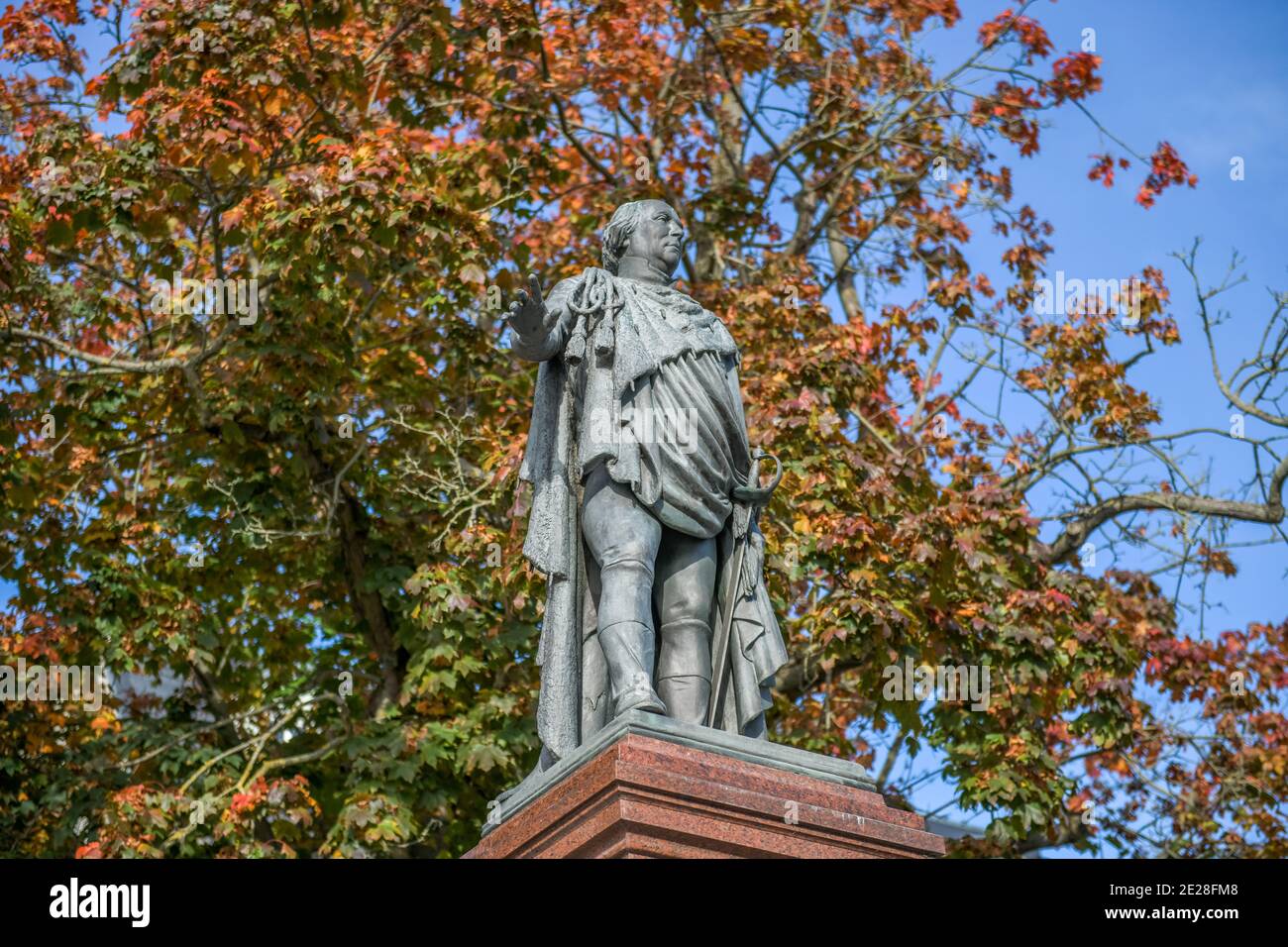 Denkmal König Friedrich Wilhelm II., Schulplatz, Neuruppin, Landkreis Ostprignitz-Ruppin, Brandenburg, Deutschland Stock Photo