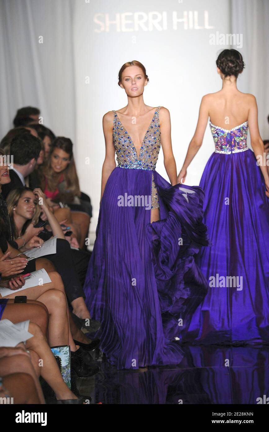 Miss USA 2011 Alyssa Campanella walks the runway during the "Evening" by Sherri  Hill Spring 2012 Collection at Trump Tower Grand Corridor in New York City,  NY, USA on September 14, 2011.