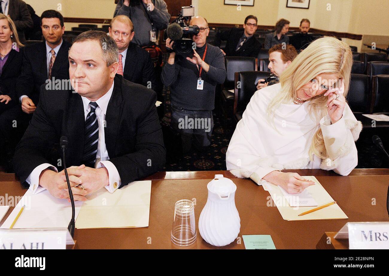File Photo. Notorious White House party crashers Tareq and Michaele Salahi are reportedly to divorce. After reporting his wife missing, it was discovered that Michaele had left Tareq for Neal Schon, guitarist for the rock band Journey. In this picture Michaele Salahi who have been subpoenaed to testify , attends a hearing on 'The United States Secret Service and Presidential Protection: An Examination of a System Failure' on Capitol Hill, January 20, 2010 in Washington, DC. The Salahis invoke their Fifth Amendment right against self-incrimination rather than testify. Photo by Olivier Douliery/ Stock Photo