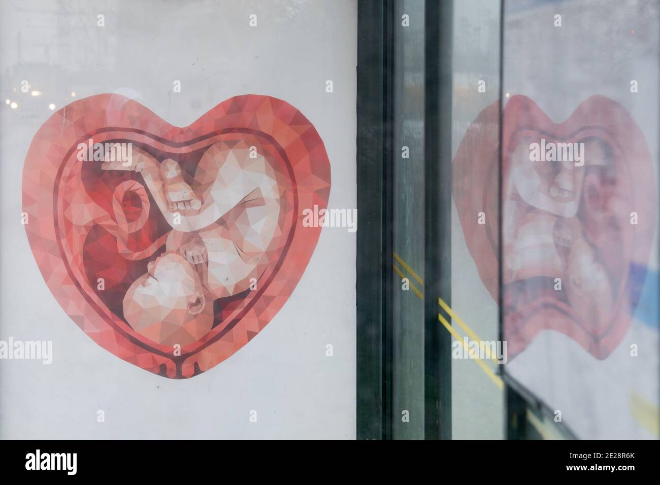 Anti abortion commercial in Gdynia, Poland December 17th 2020 © Wojciech Strozyk / Alamy Stock Photo Stock Photo