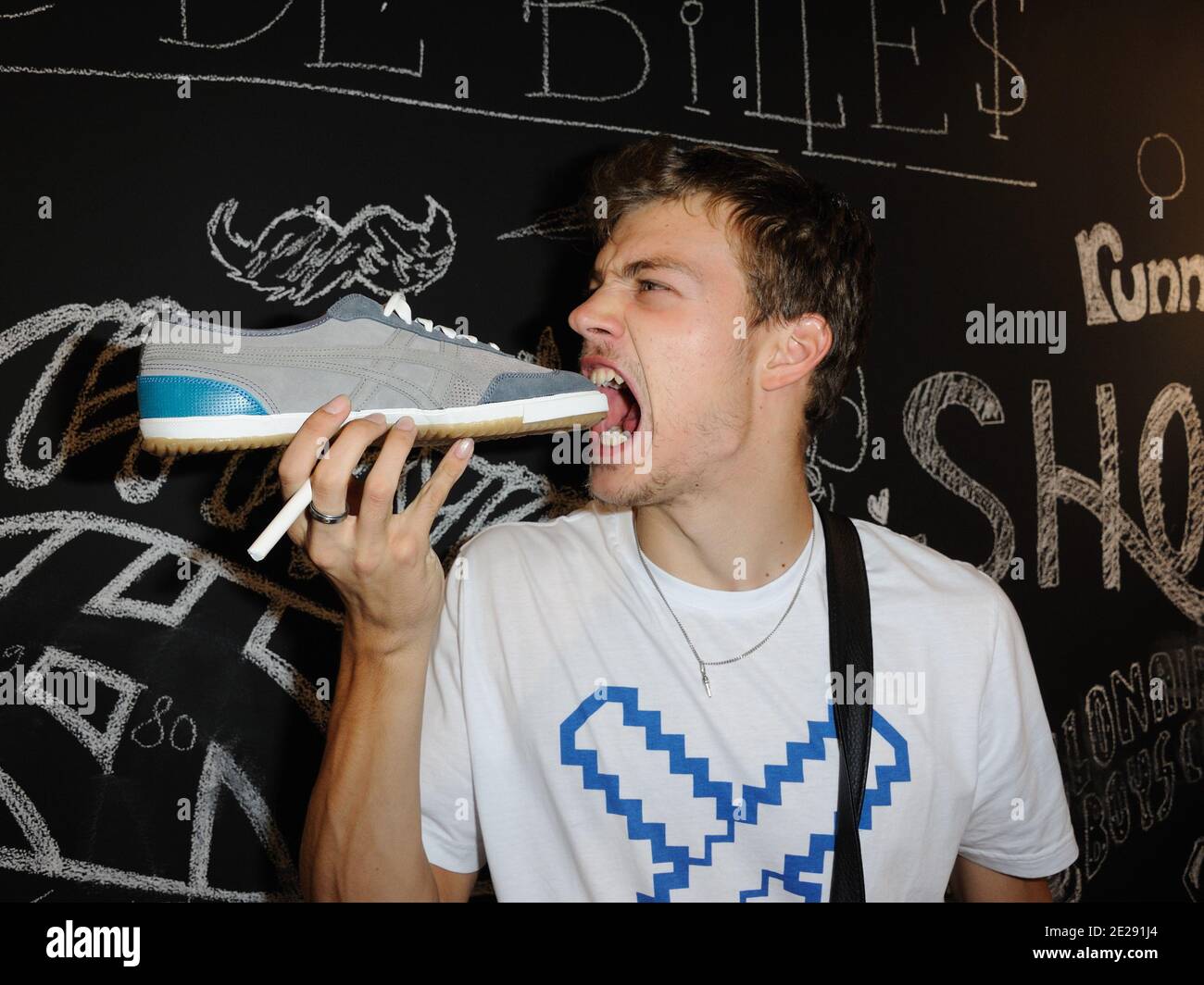 Christophe Lema tre attends Asics and Shoes Up new shoes