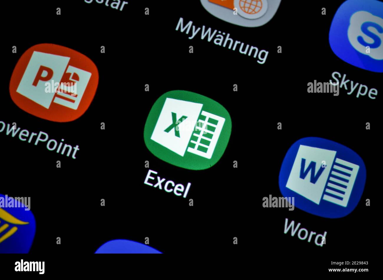 Smartphone, Display, App, Microsoft Excel Stock Photo - Alamy