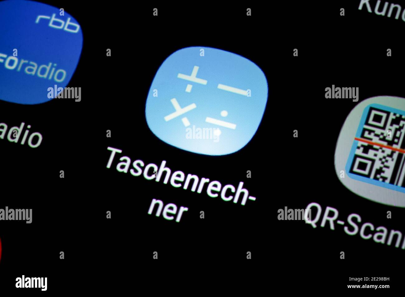 Smartphone, Display, App, Taschenrechner Stock Photo