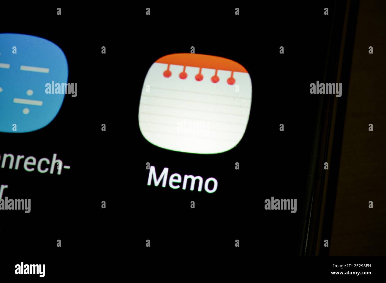 Smartphone, Display, App, Memo Stock Photo