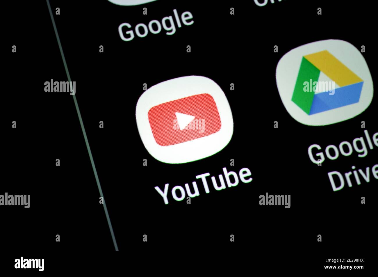 Smartphone, Display, App, YouTube Stock Photo Alamy