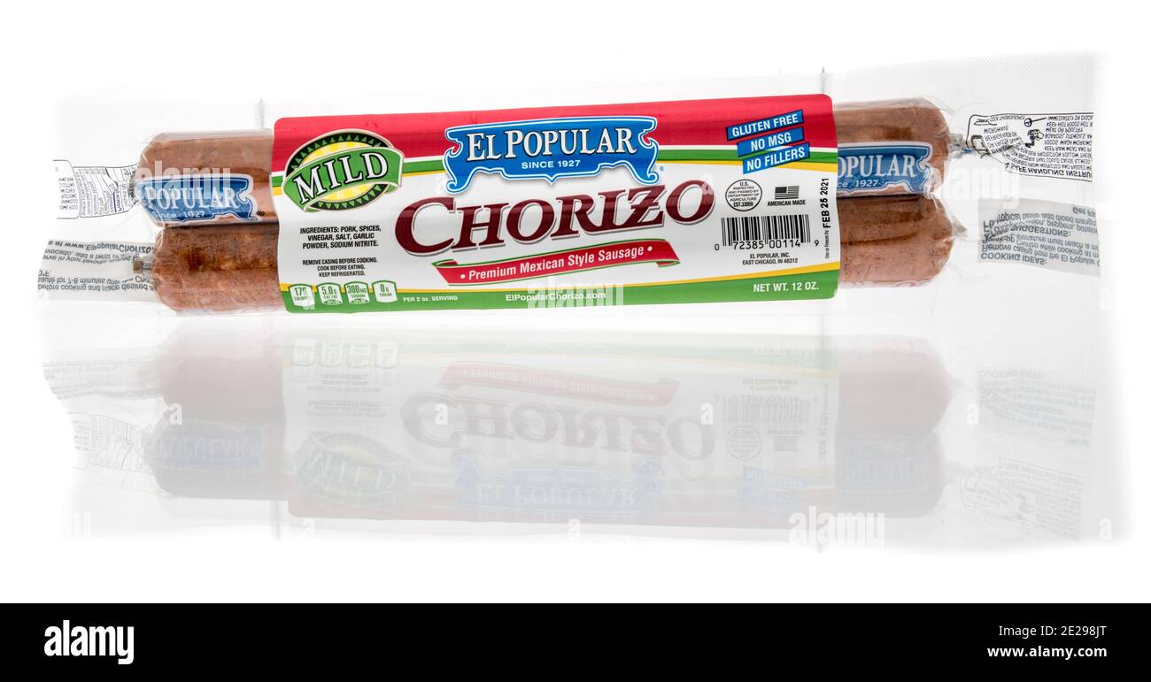 Winneconne, WI -9 January 2021: A package of El Popular chorizo sausage on  an isolated background Stock Photo - Alamy