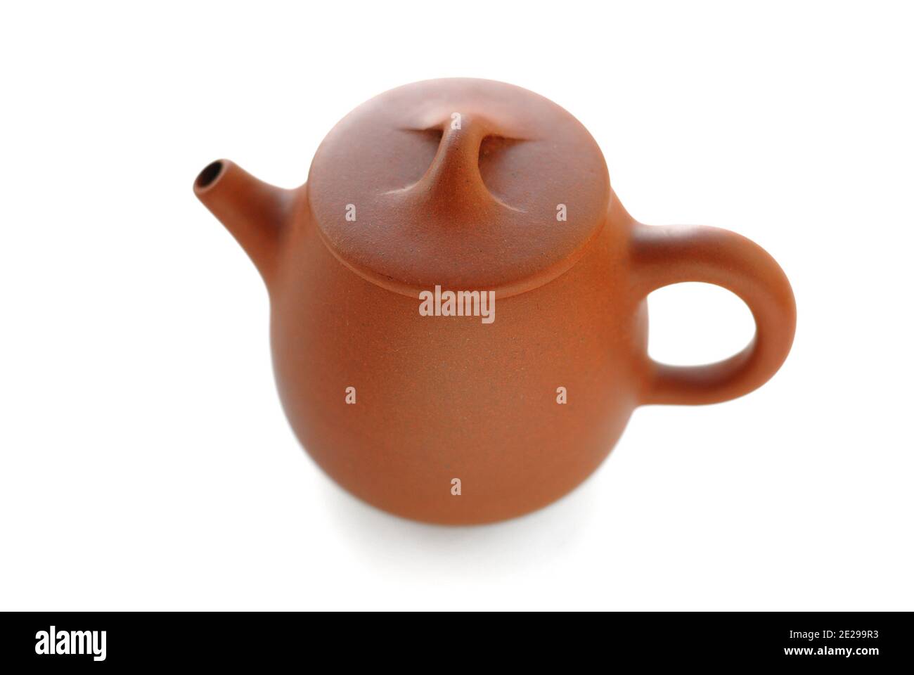 Yixing red clay teapot top view isolated Stock Photo Alamy