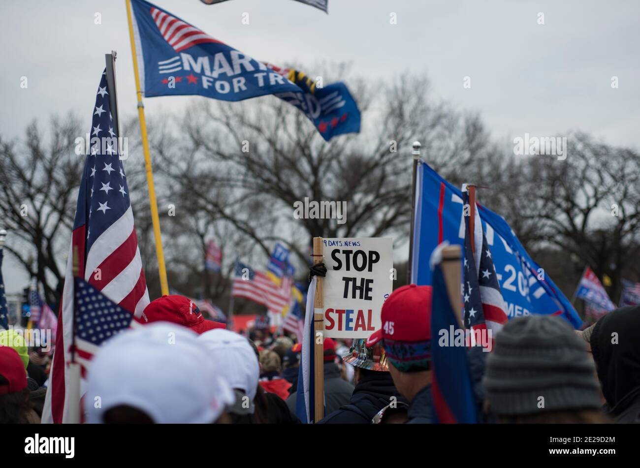 Save America Rally, moments before Capitol Protest begins. Washington DC USA Stock Photo
