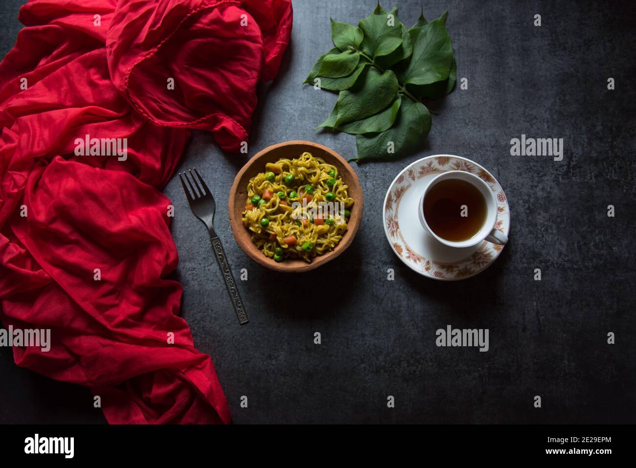 Instant noodles and coffee Stock Photo Alamy