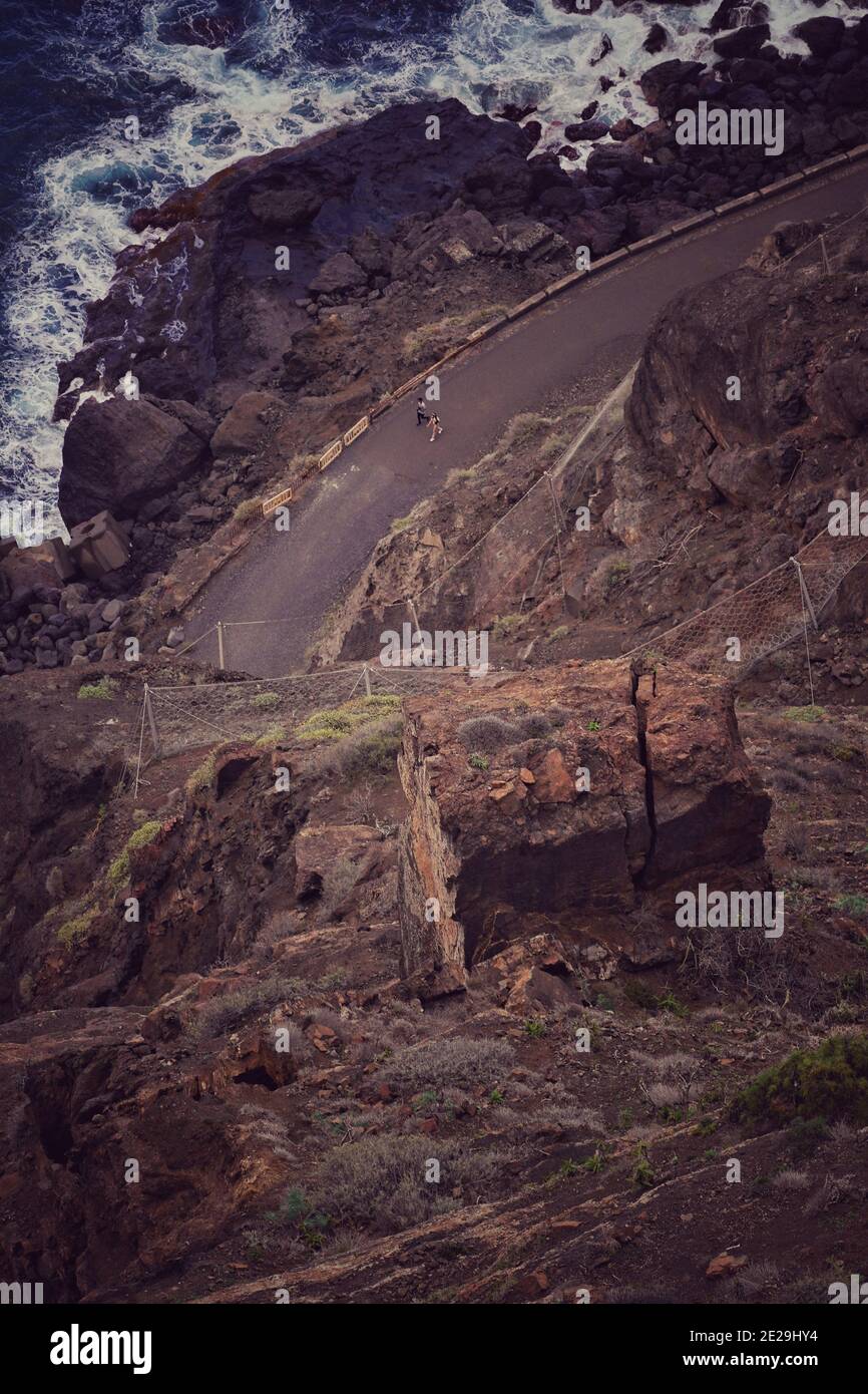 Aerial view of mountain road Stock Photo - Alamy