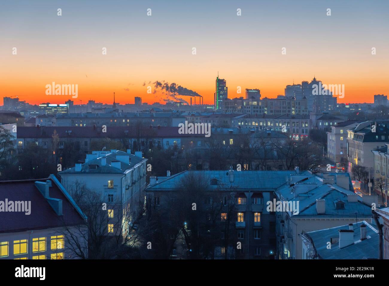Courtyards of Minsk from above. Capital of Belarus Stock Photo Alamy