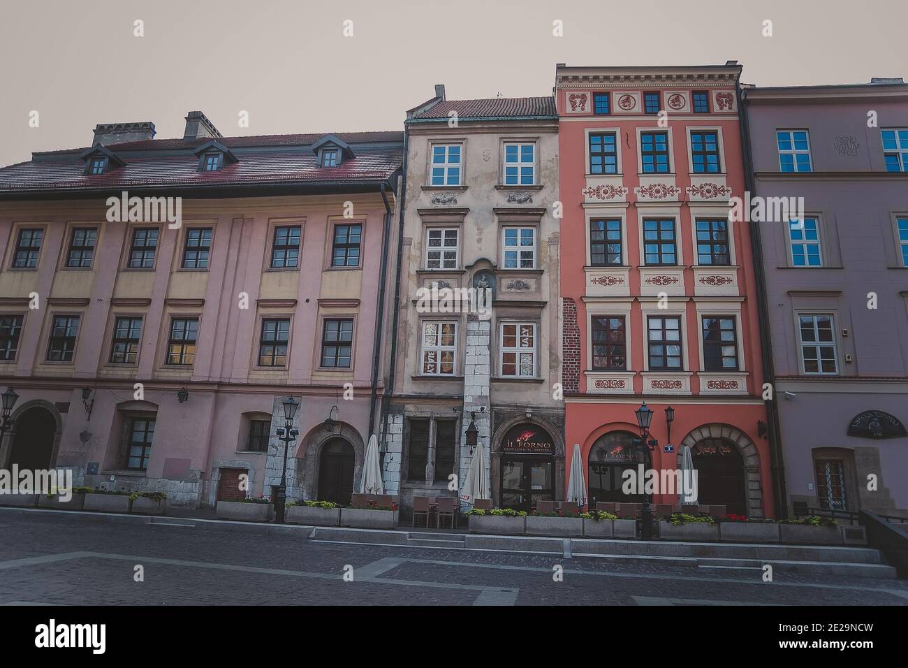 Street with historical houses in Krakow old town, Poland Stock Photo Alamy